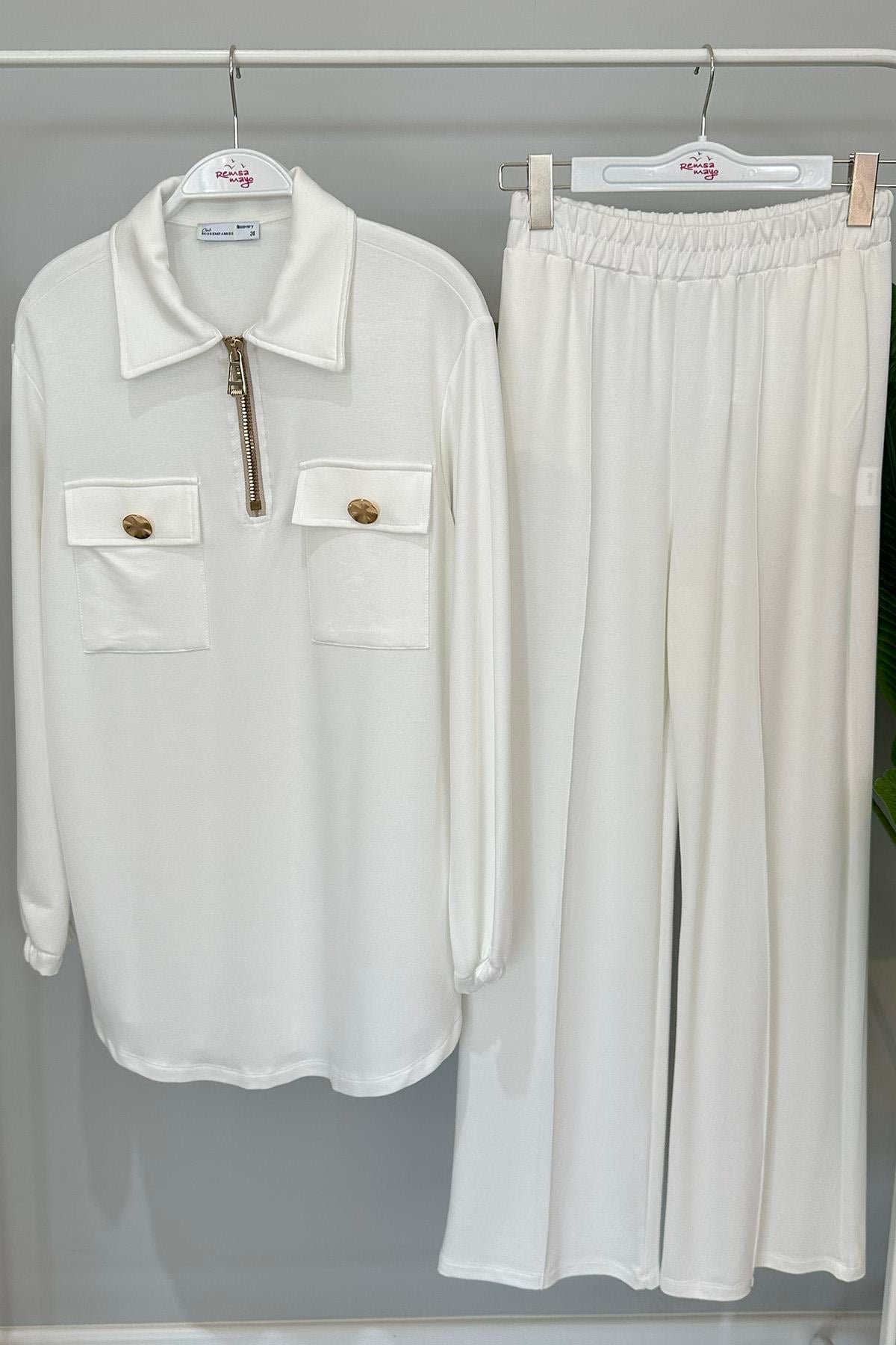 Missemramiss Pantolonlu Takım 4473 Ekru