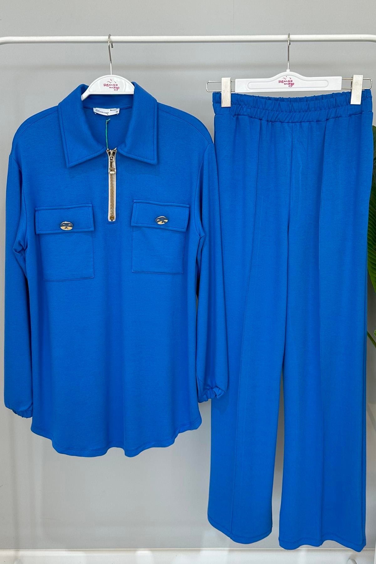 Missemramiss Pantolonlu Takım 4473 Saks