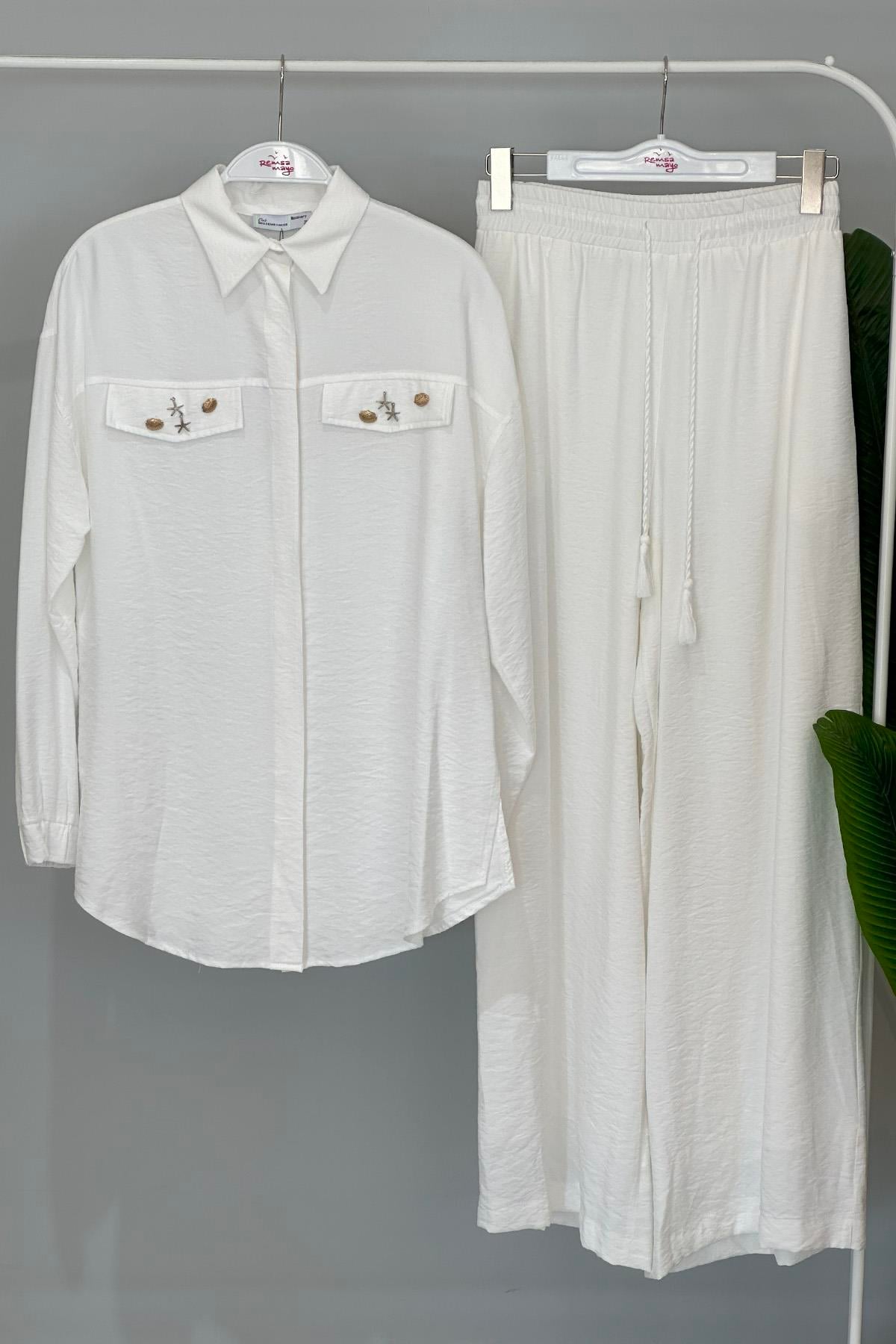 Missemramiss Pantolonlu Takım 4488 Ekru