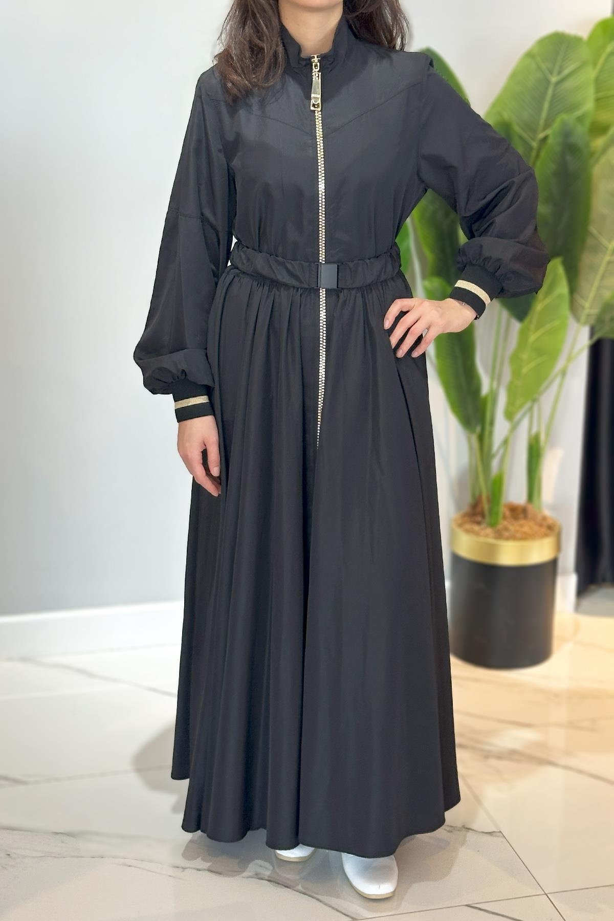 Missemramiss Shıny Zıpper Elbise 4828 Siyah