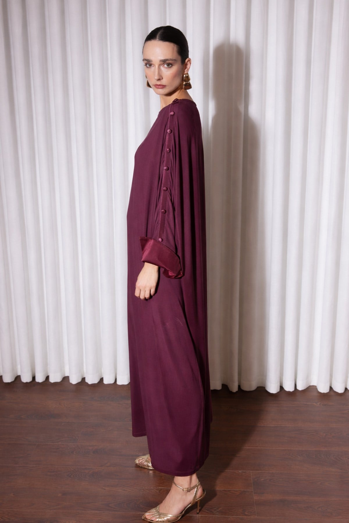 Missemramiss Sovena Yarasa Kol Elbise 5354 Bordo