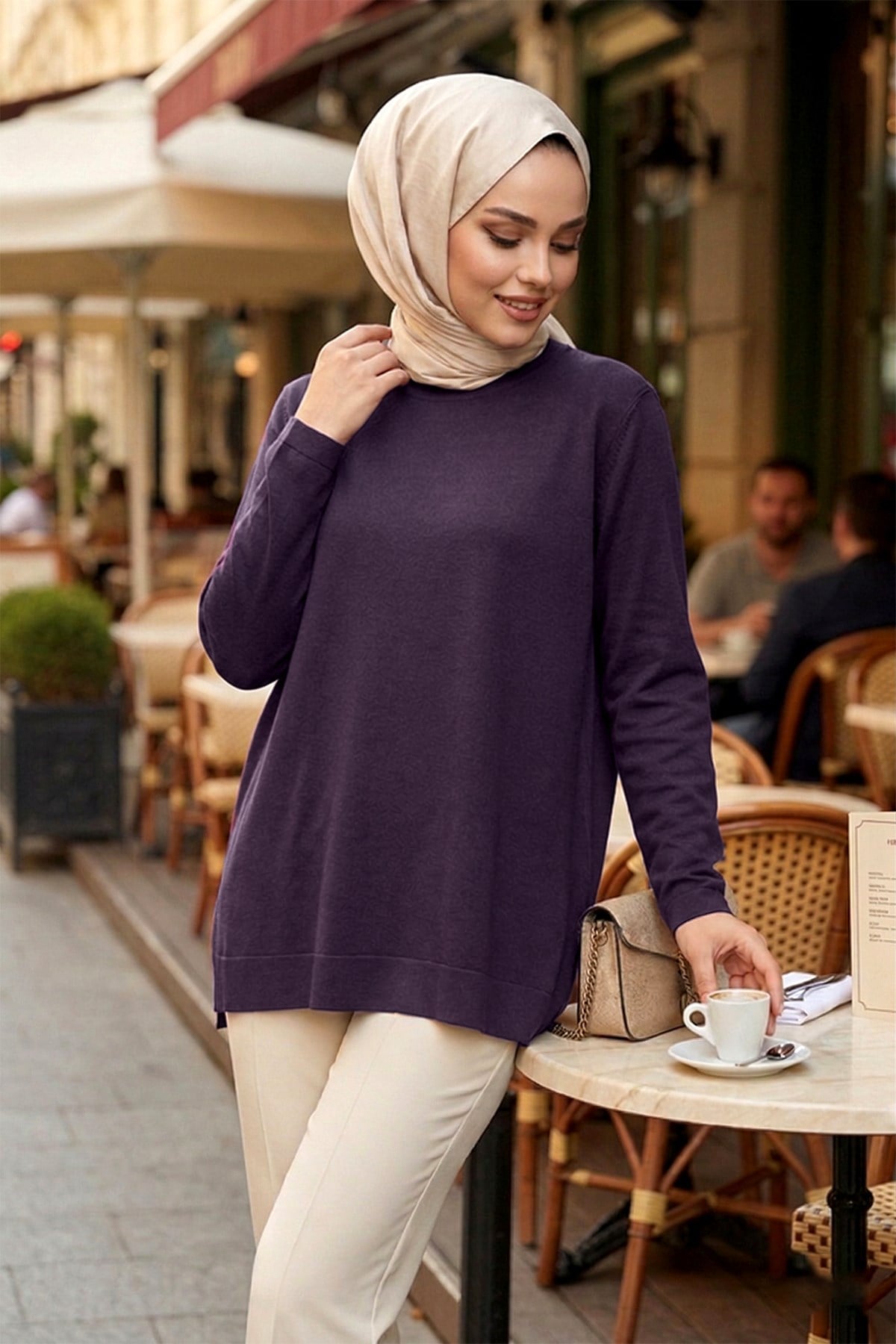 Nuss Basic Triko Tunik 902 Koyu Mor