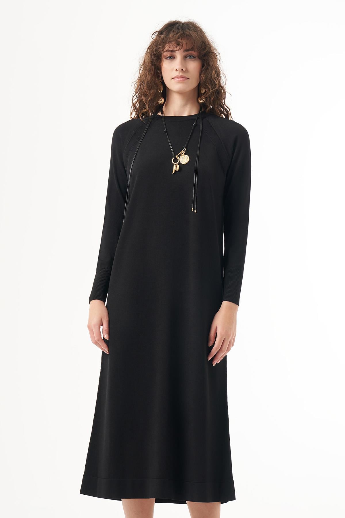 Nuss Merserize Elbise 1402 Siyah