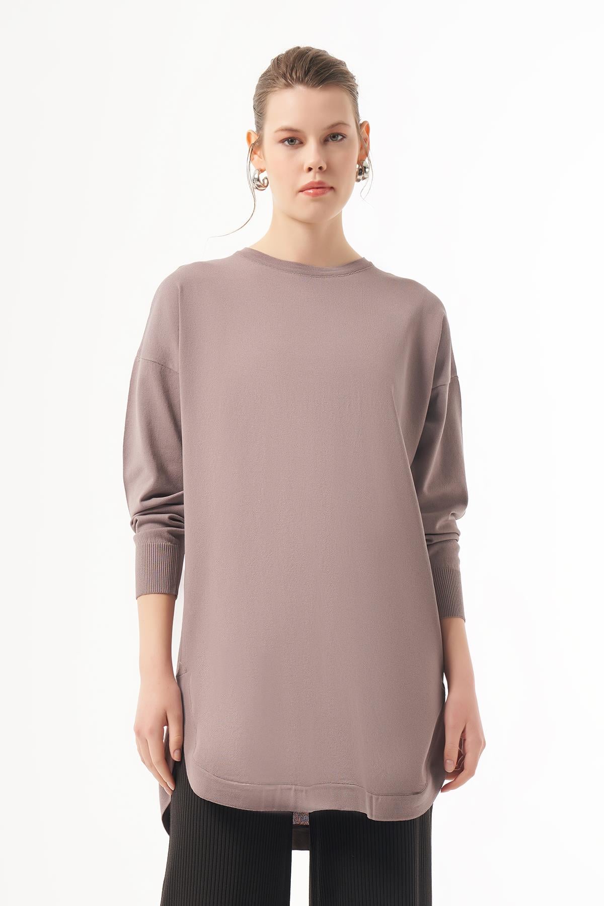Nuss Merserize Oval Kesim Tunik 1200 Koyu Vizon
