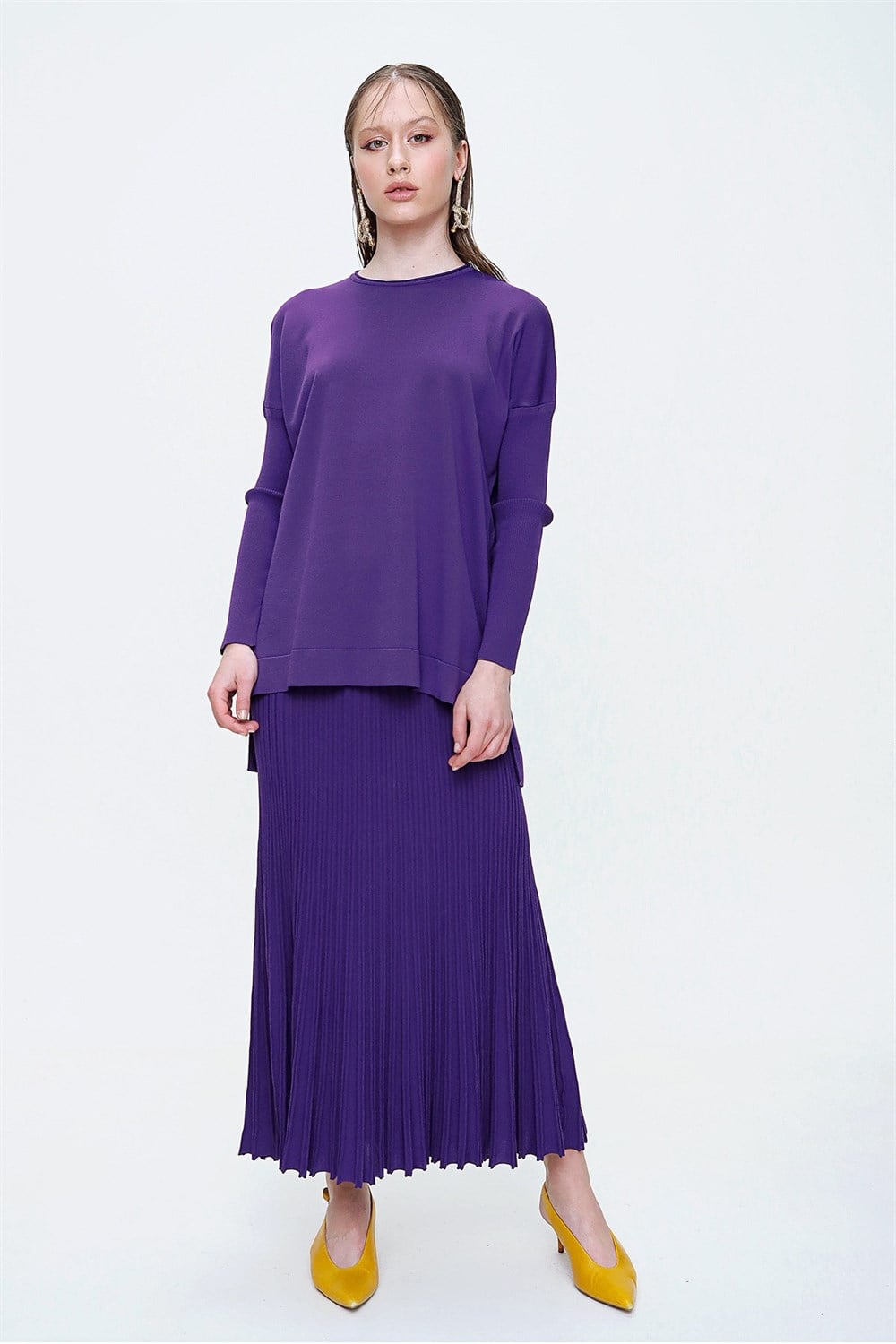 Nuss Merserize Standart Tunik NS-22Y-116TNK Mor