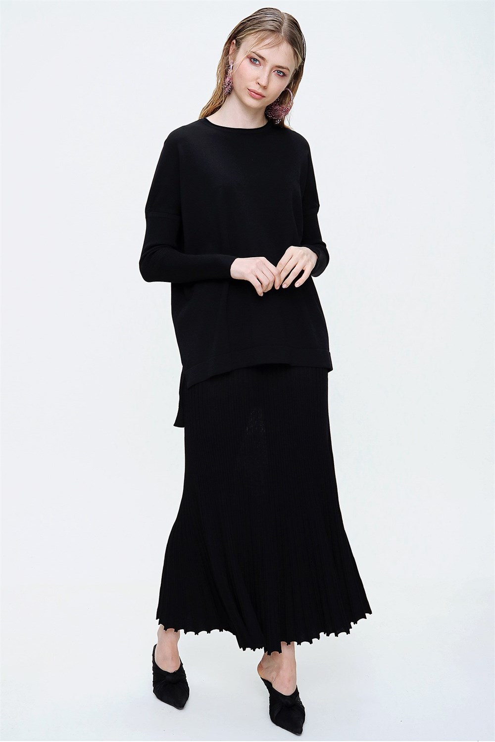 Nuss Merserize Standart Tunik NS-22Y-116TNK Siyah