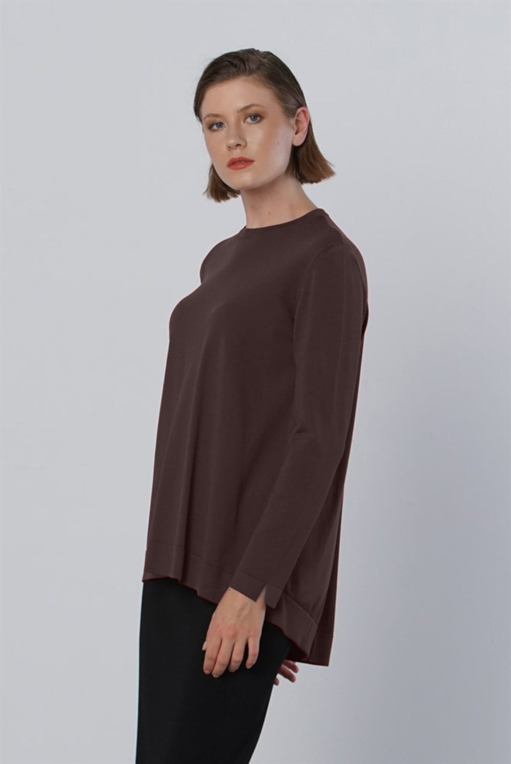 Nuss Merserize Standart Tunik NS-22Y-902TNK Kahve