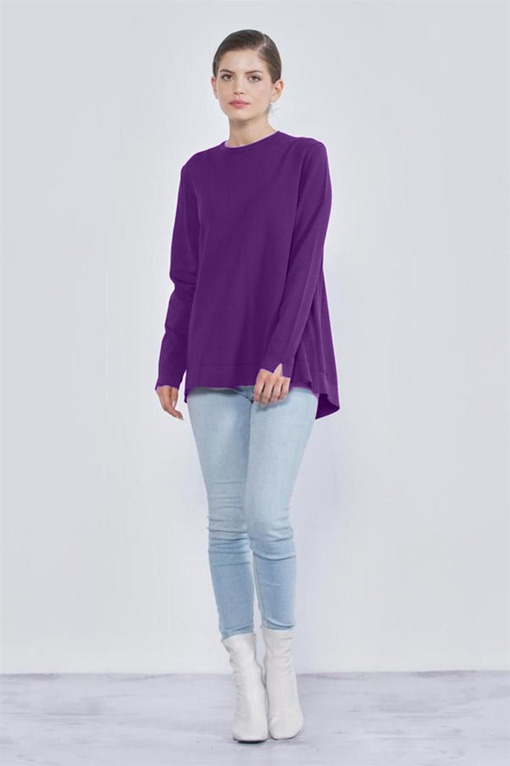 Nuss Merserize Standart Tunik NS-22Y-902TNK Patlıcan Moru