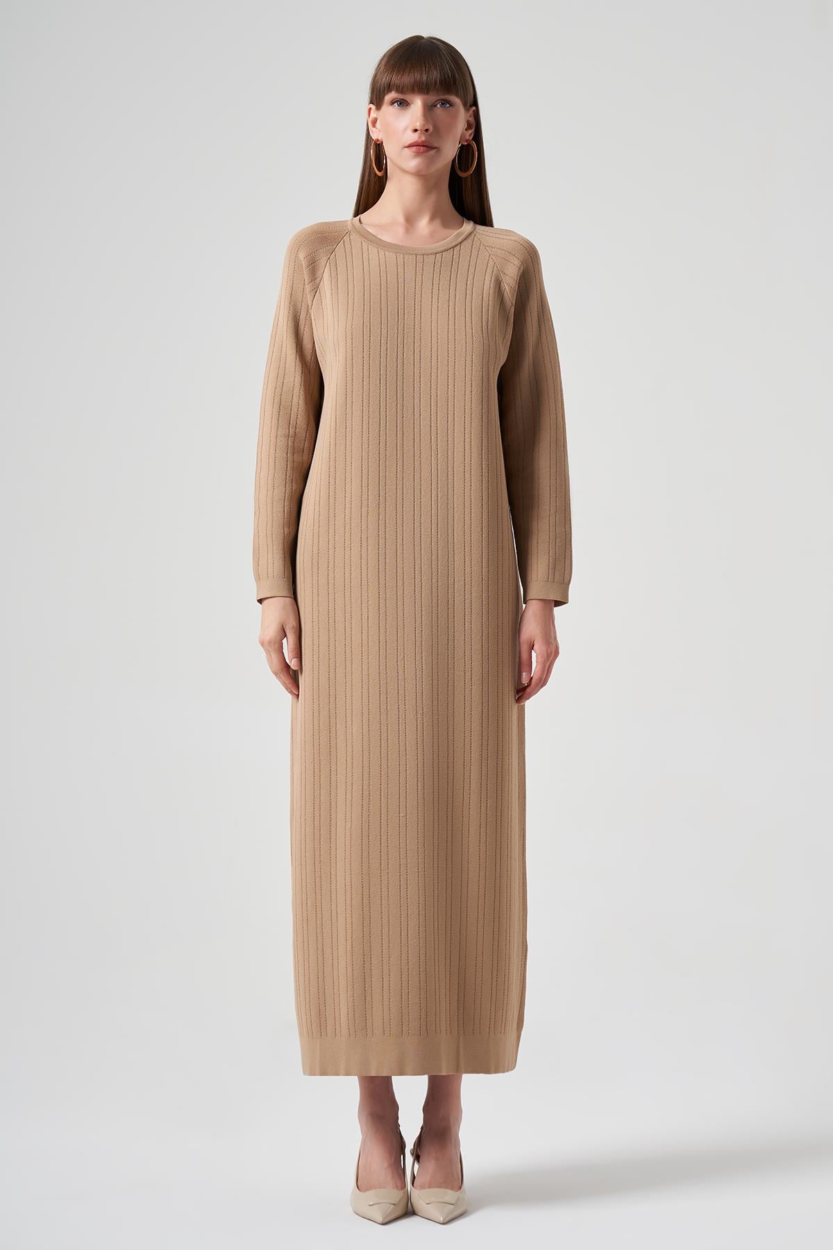 Nuss Merserize Triko Elbise 1414 Mocha
