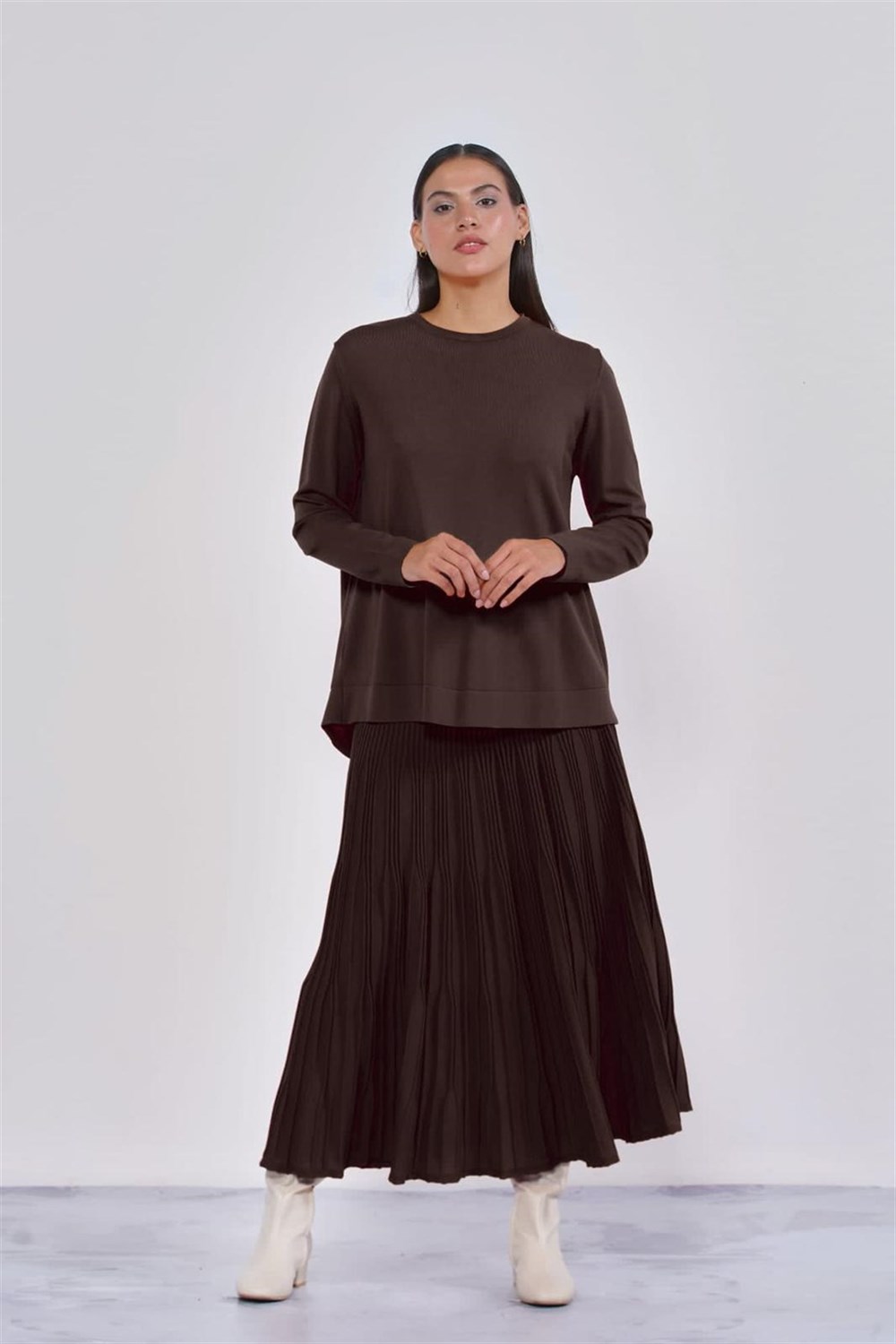 Nuss Merserize Triko Etekli Takım NS-22Y-800TKM Kahve