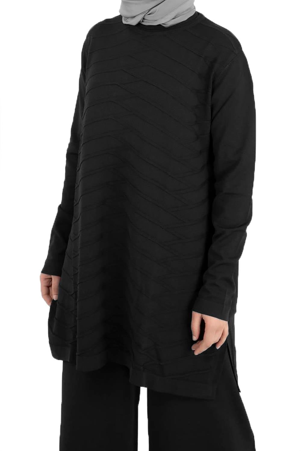 Nuss Merserize Triko Pantalonlu Takım NS-23K-704TKM Siyah