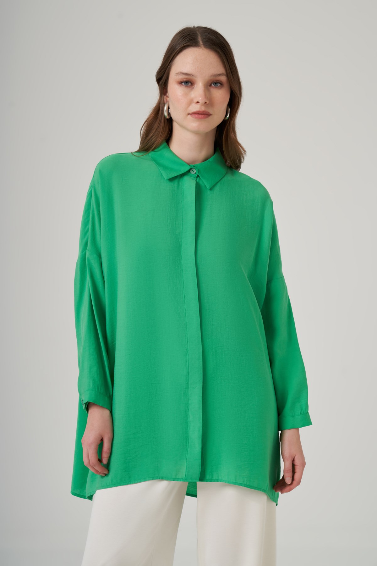Nuss Oversize Basic Yazlık Gömlek 3001 Benetton
