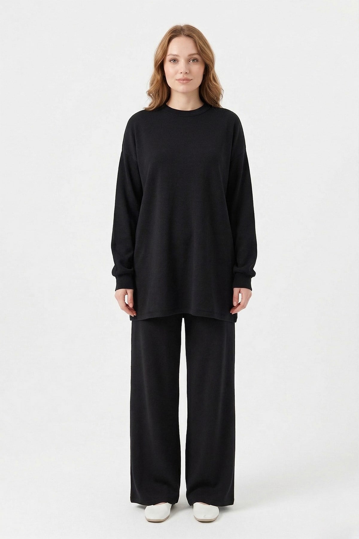 Örme Modal Pantolonlu Takım 19590 Siyah