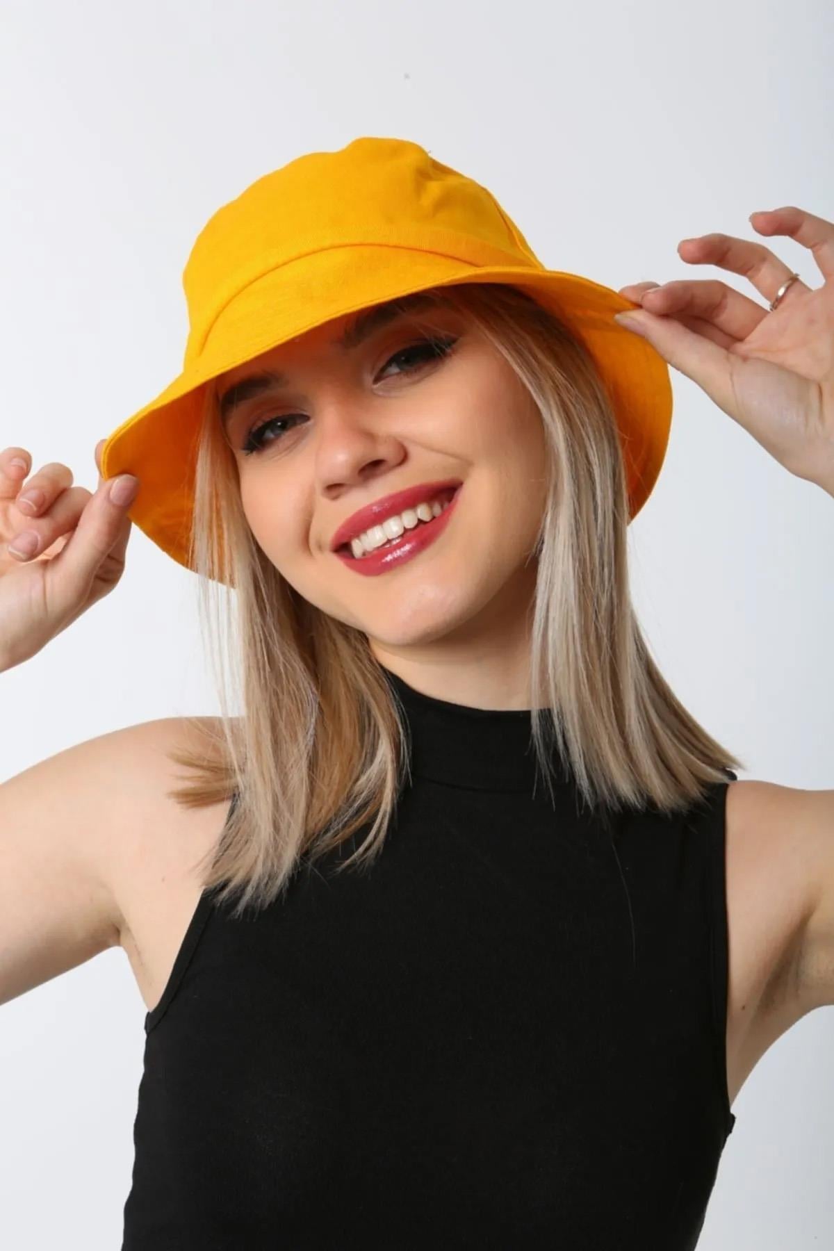 Pamuk Bucket Şapka RŞ-110 Sarı