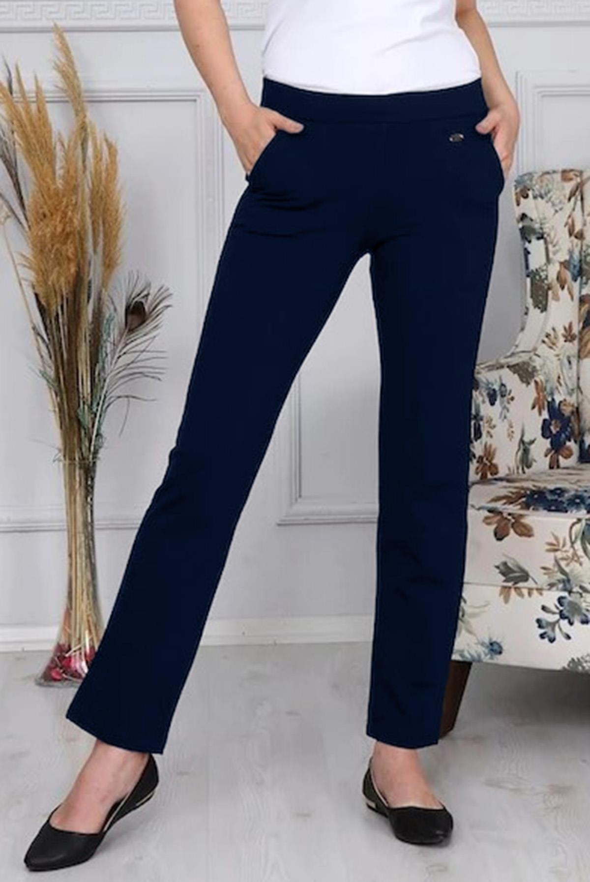 Pantalon Görünümlü Kadın Eşofman Altı Lacivert