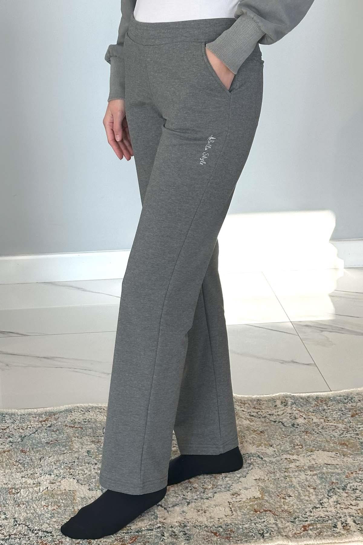 Pantalon Görünümlü Kadın Eşofman Altı 5557 Antrasit