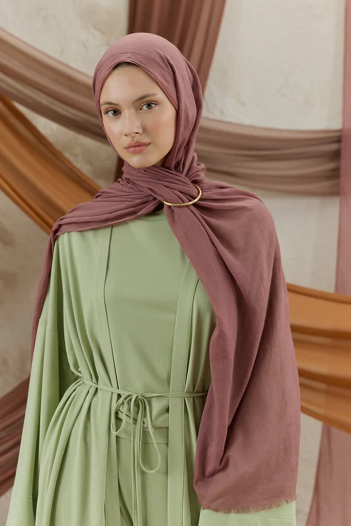 QEF SCARF Soft Line Pamuk Şal Mürdüm Eriği 001 Koyu Mürdüm