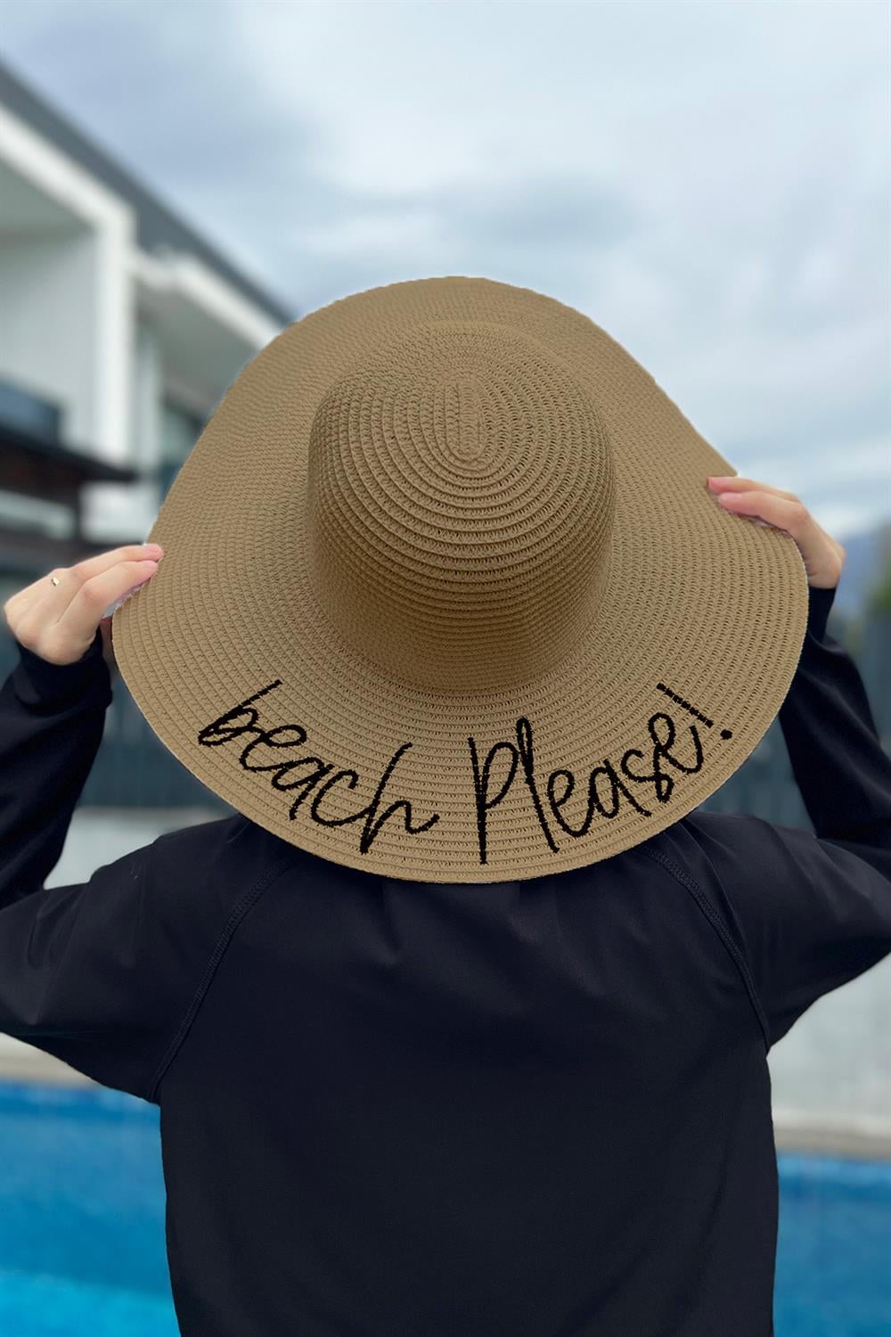 Remsa Mayo Beach Please Yazılı Hasır Şapka Camel RŞ-61