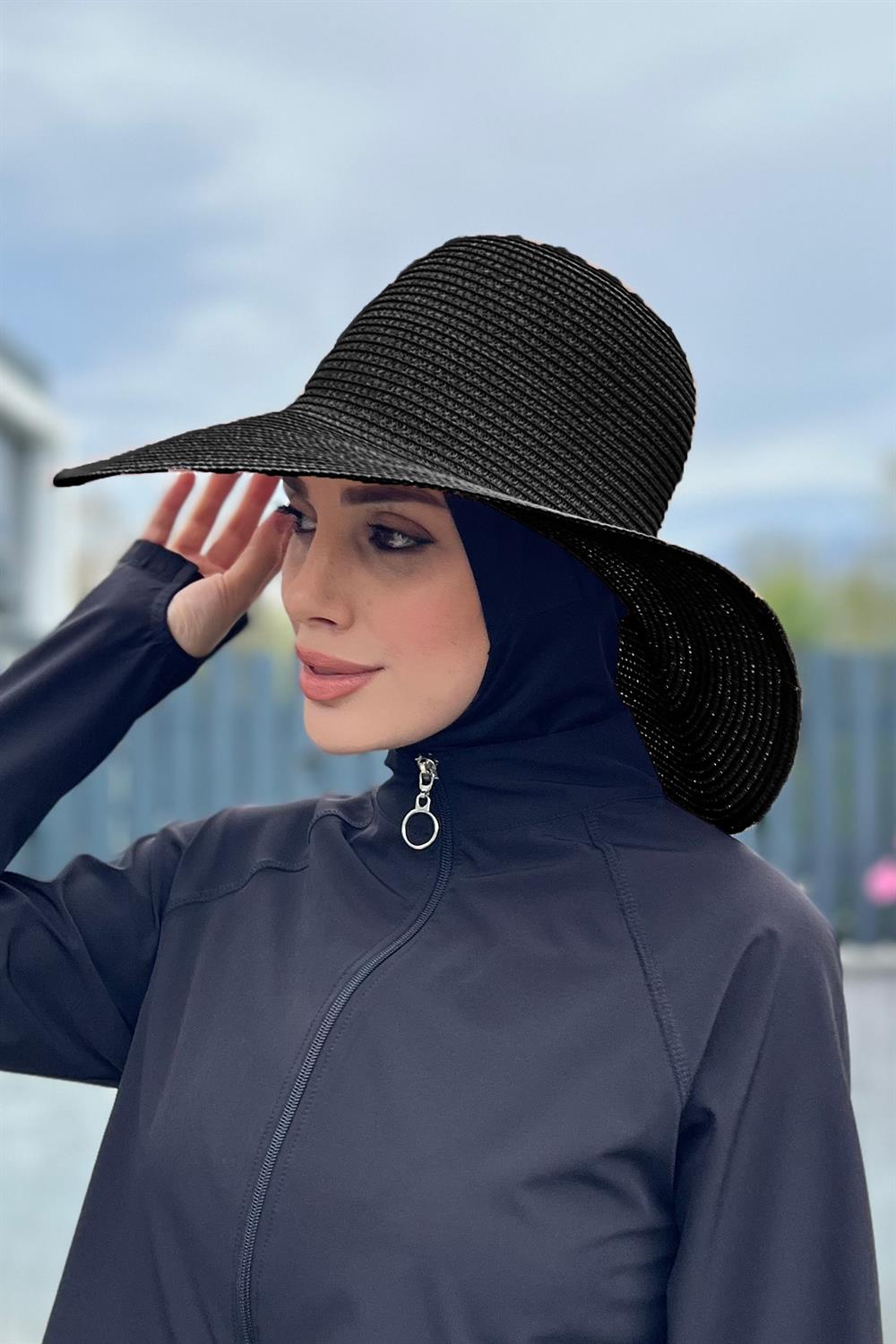 Remsa Mayo Hasır Şapka Siyah RŞ-64