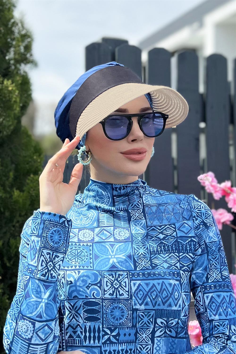 Remsa Mayo Katlanır Vizör Hasır Şapka Güneş Koruyucu Siperlik Bej RŞ-45