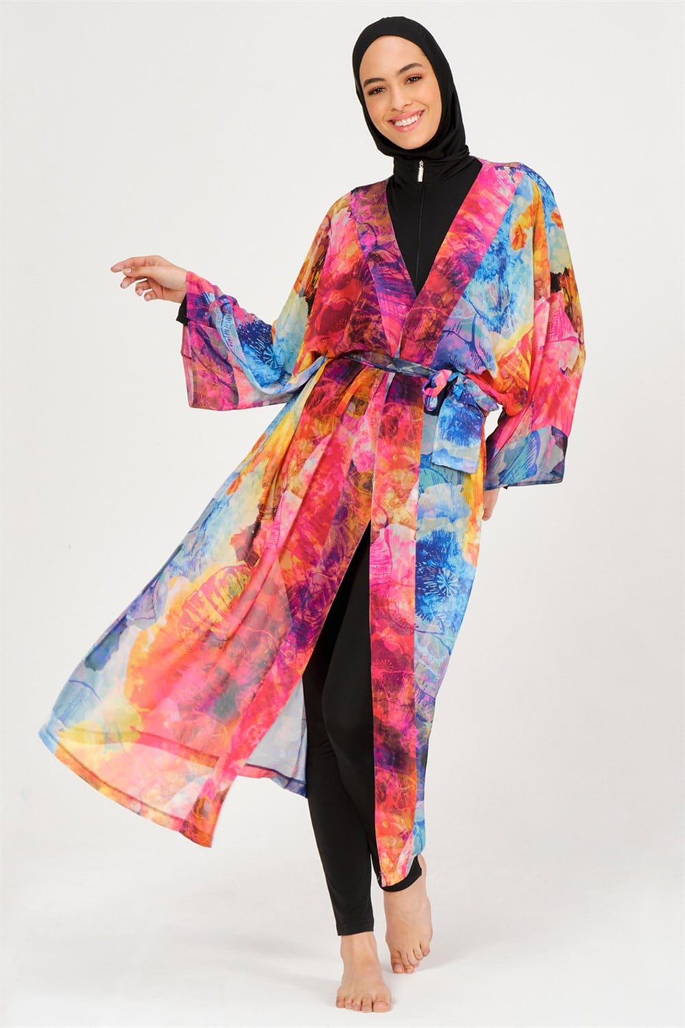 Remsa Mayo Pareo Mercan Kaftan Nar Çiçeği