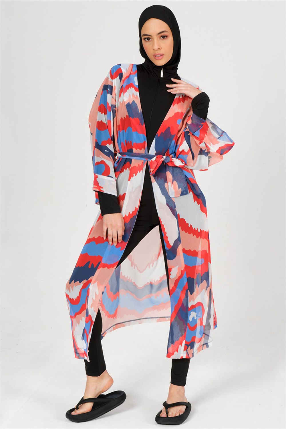 Remsa Mayo Pareo Tiger Kaftan Nar Çiçeği