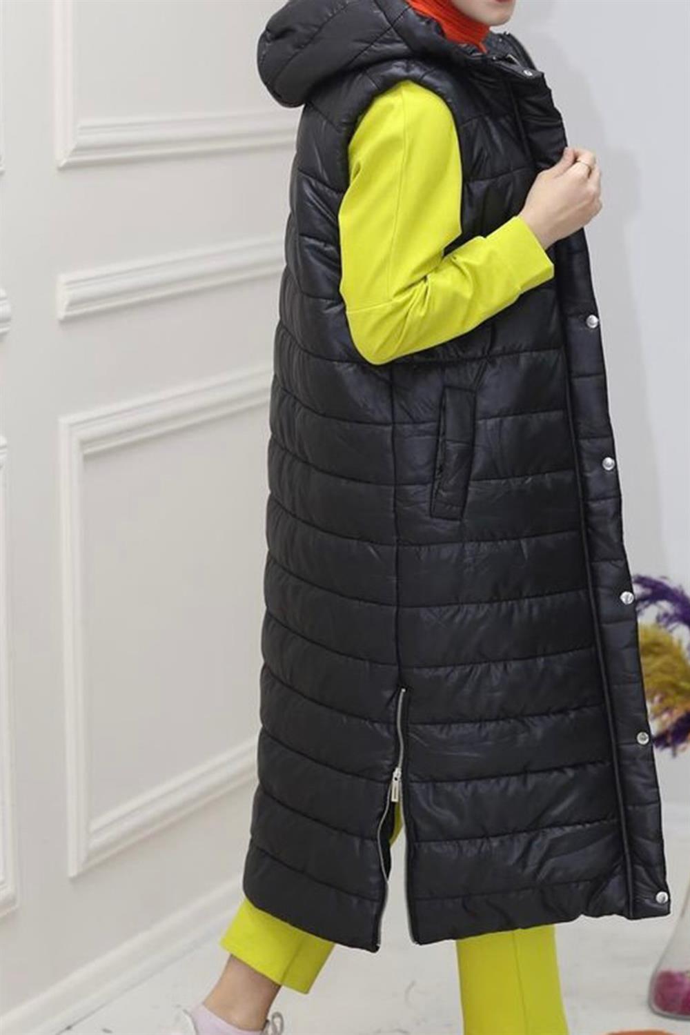 Şişme Yelek Fermuar Detaylı 7010 Siyah