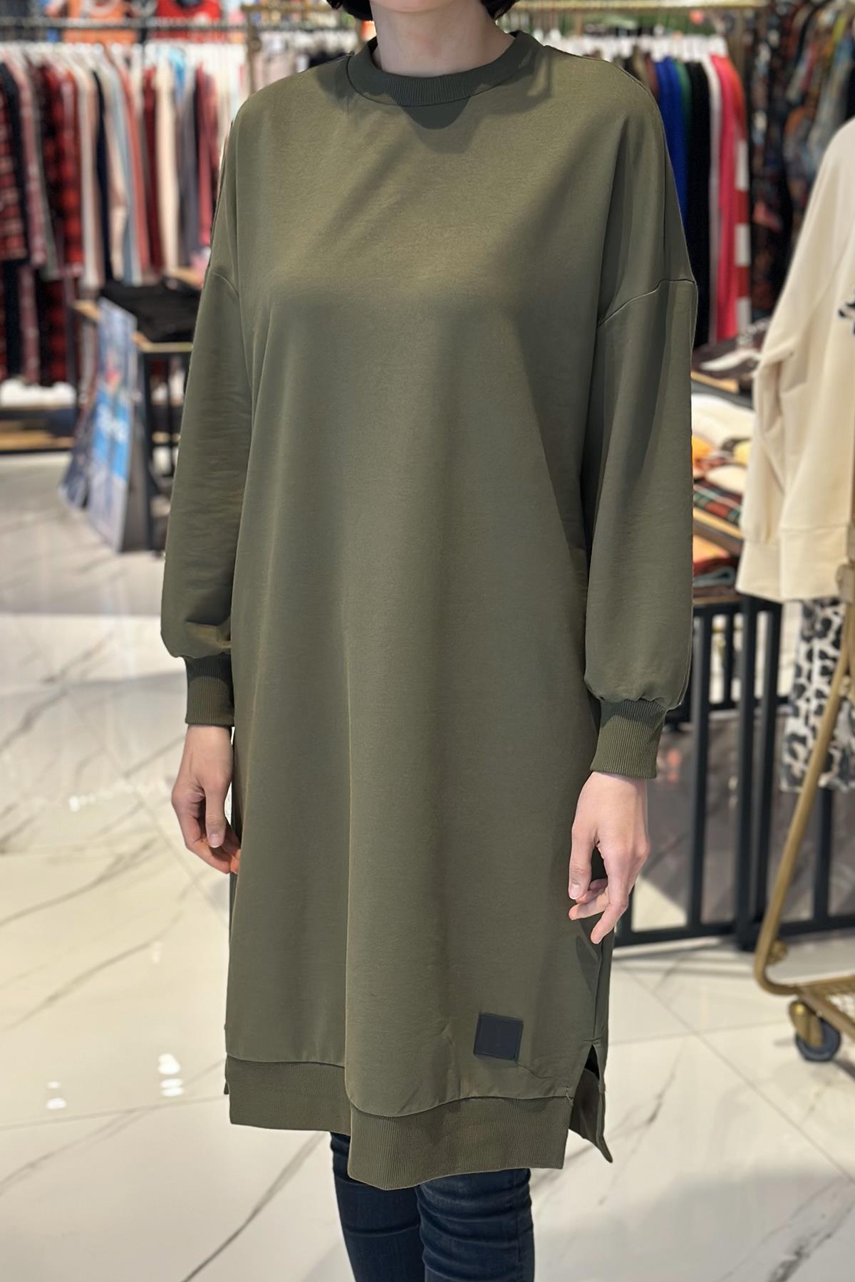 Soul Basic Uzun Sweat Tunik 30645 Haki