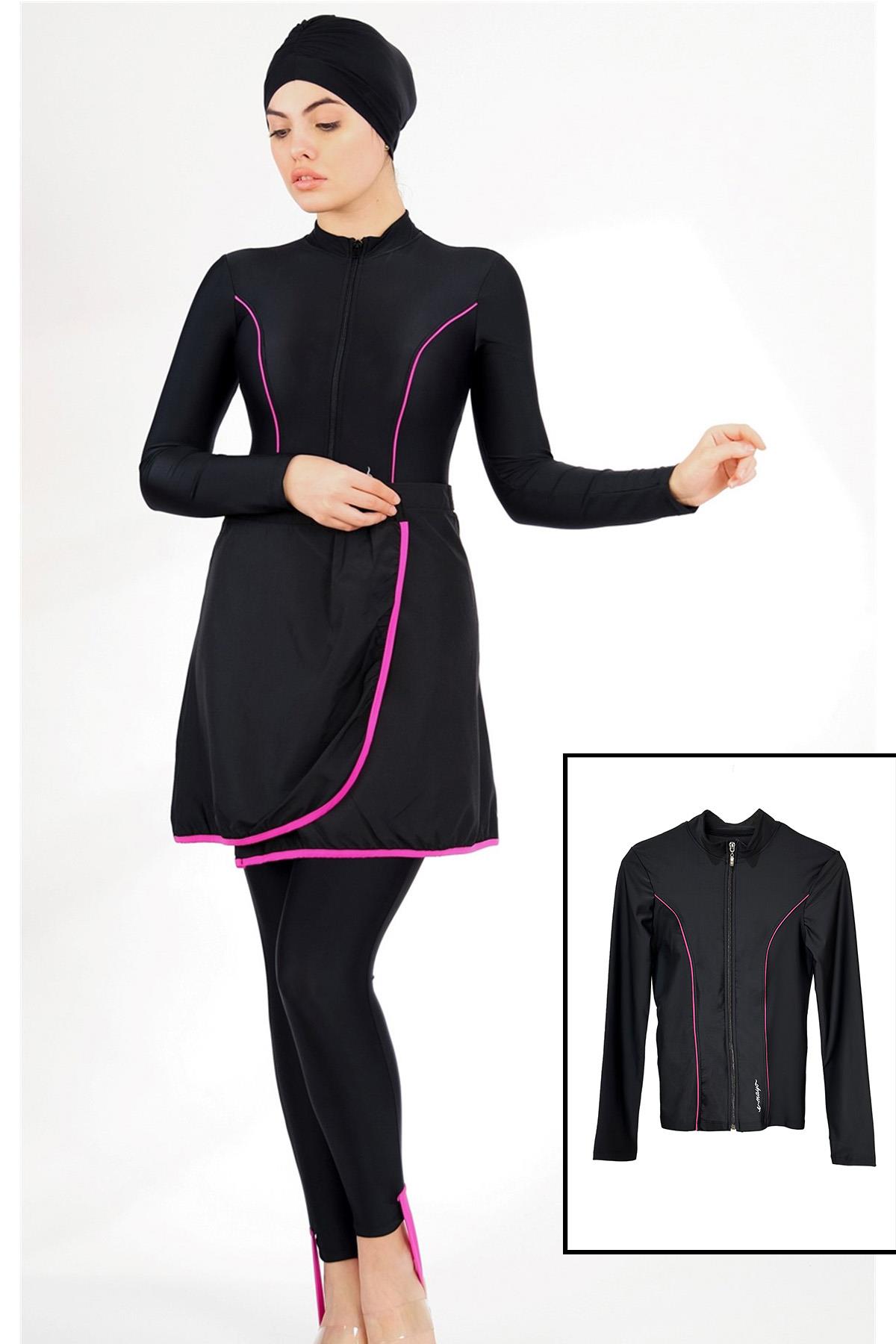 Tasarım Tam Kapalı Tesettür Mayo İnci 2234F Fuşya Remsa Mayo