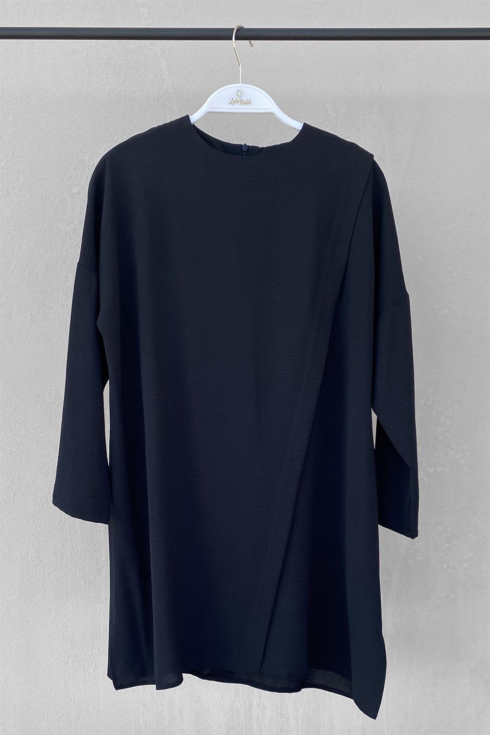 Tesettür Ayrobin Tunik 1056 Siyah