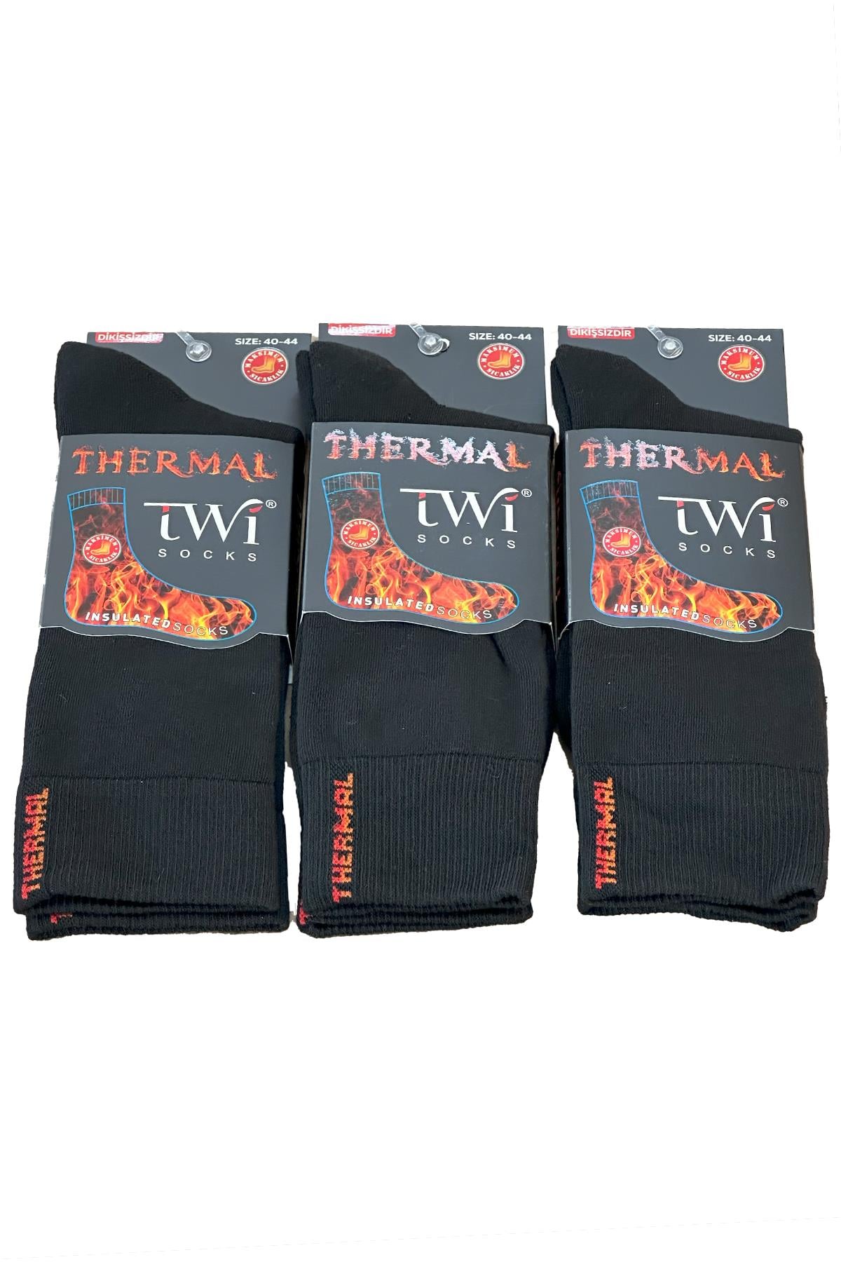Unisex 40-44 Kışlık Termal Soket Çorap 3'lü Paket TWİ-01-3lü Siyah