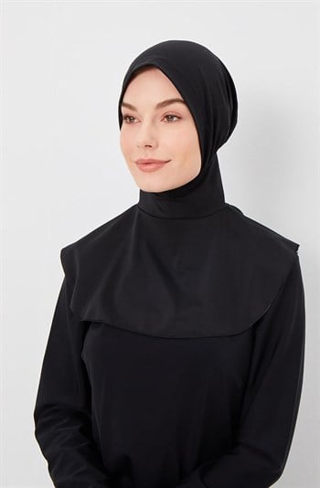 Siyah Yüzücü Eşarp Bone