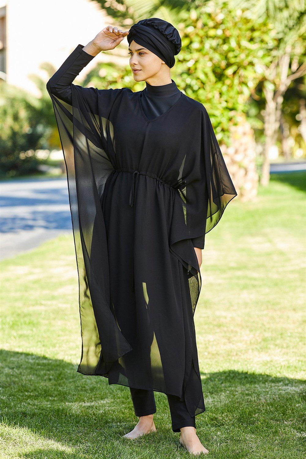 Adasea Pareo Mayo Üzerine Kaftan Siyah 6039 Remsa Mayo