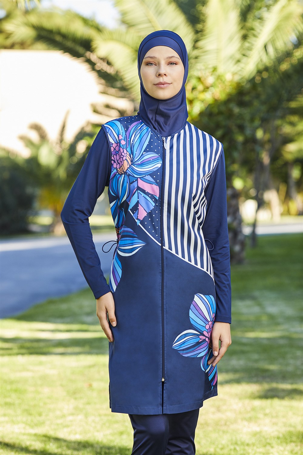 Adasea Tam Kapalı Tesettür Mayo 2179 Koyu Lacivert