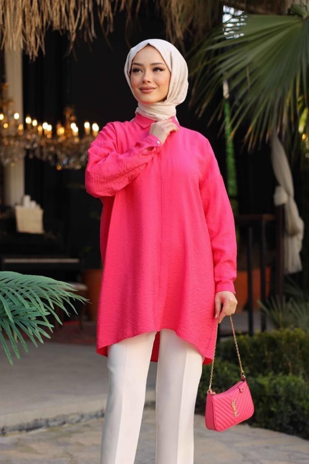 Ayrobin Tunik Gömlek Lena 4115 Fuşya