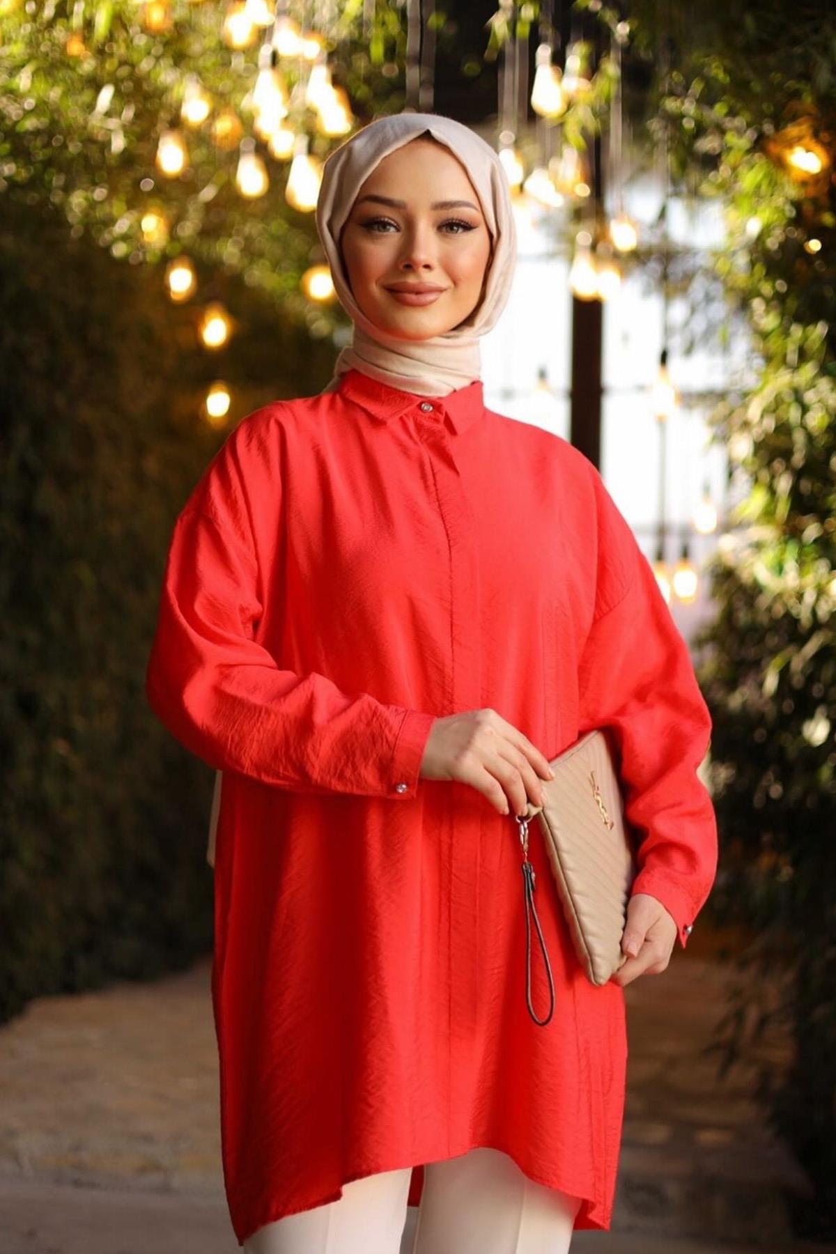 Ayrobin Tunik Gömlek Lena 4115 Mercan
