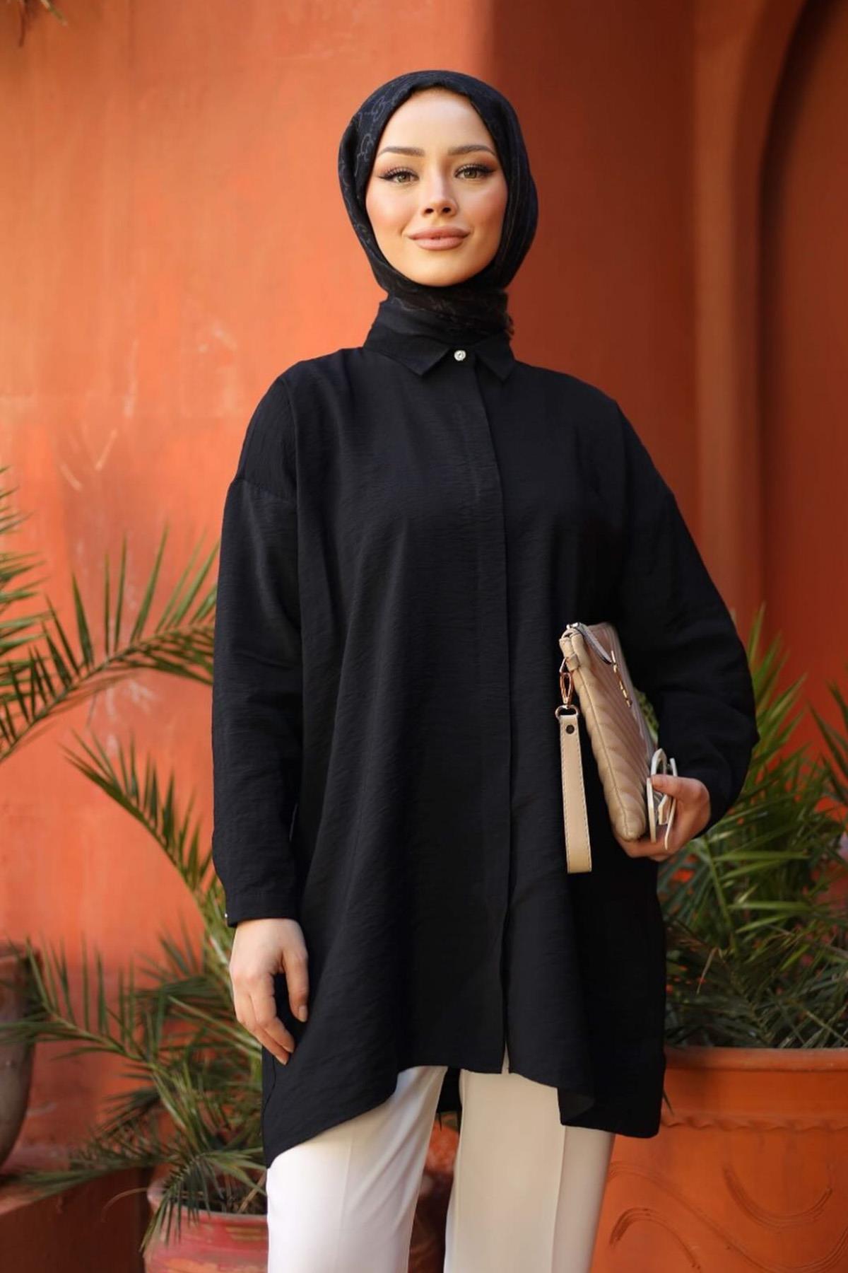 Ayrobin Tunik Gömlek Lena 4115 Siyah
