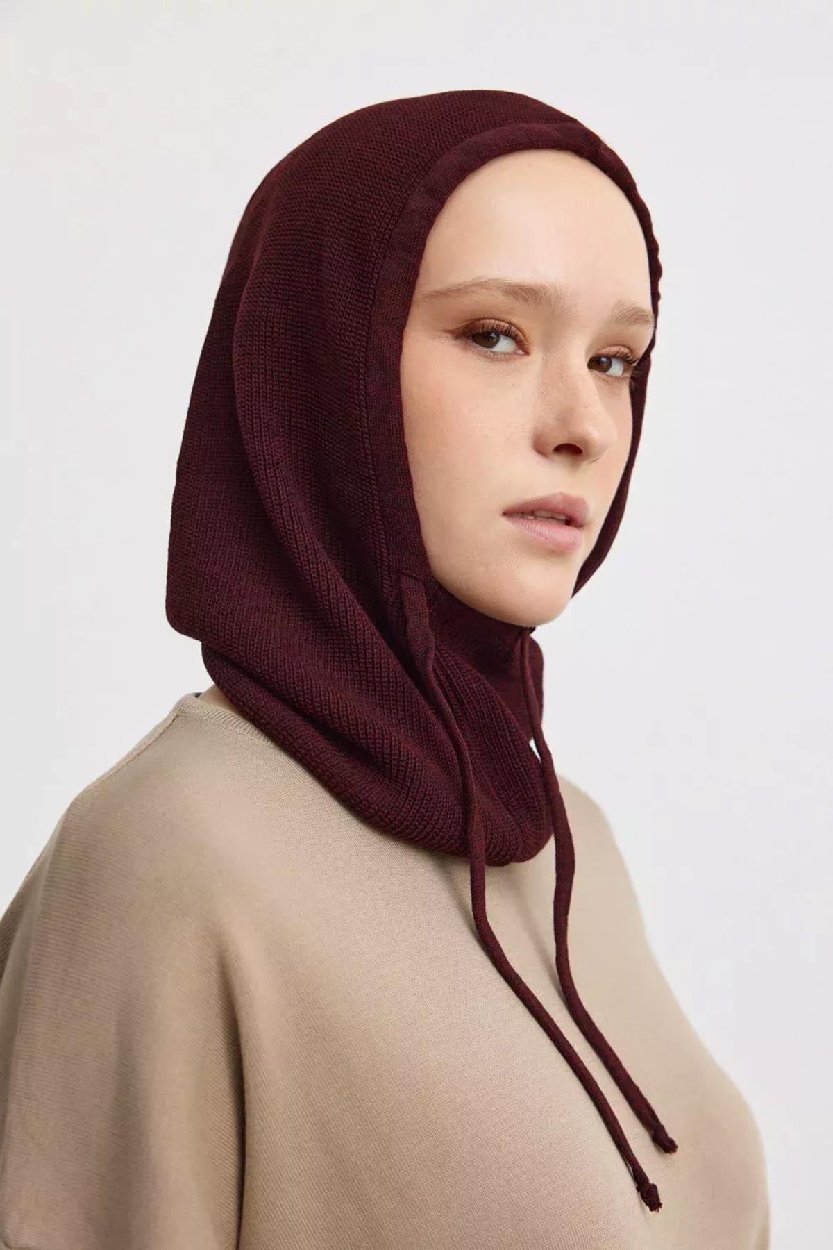 Balaclava Pamuklu Triko Bere 777 Bordo