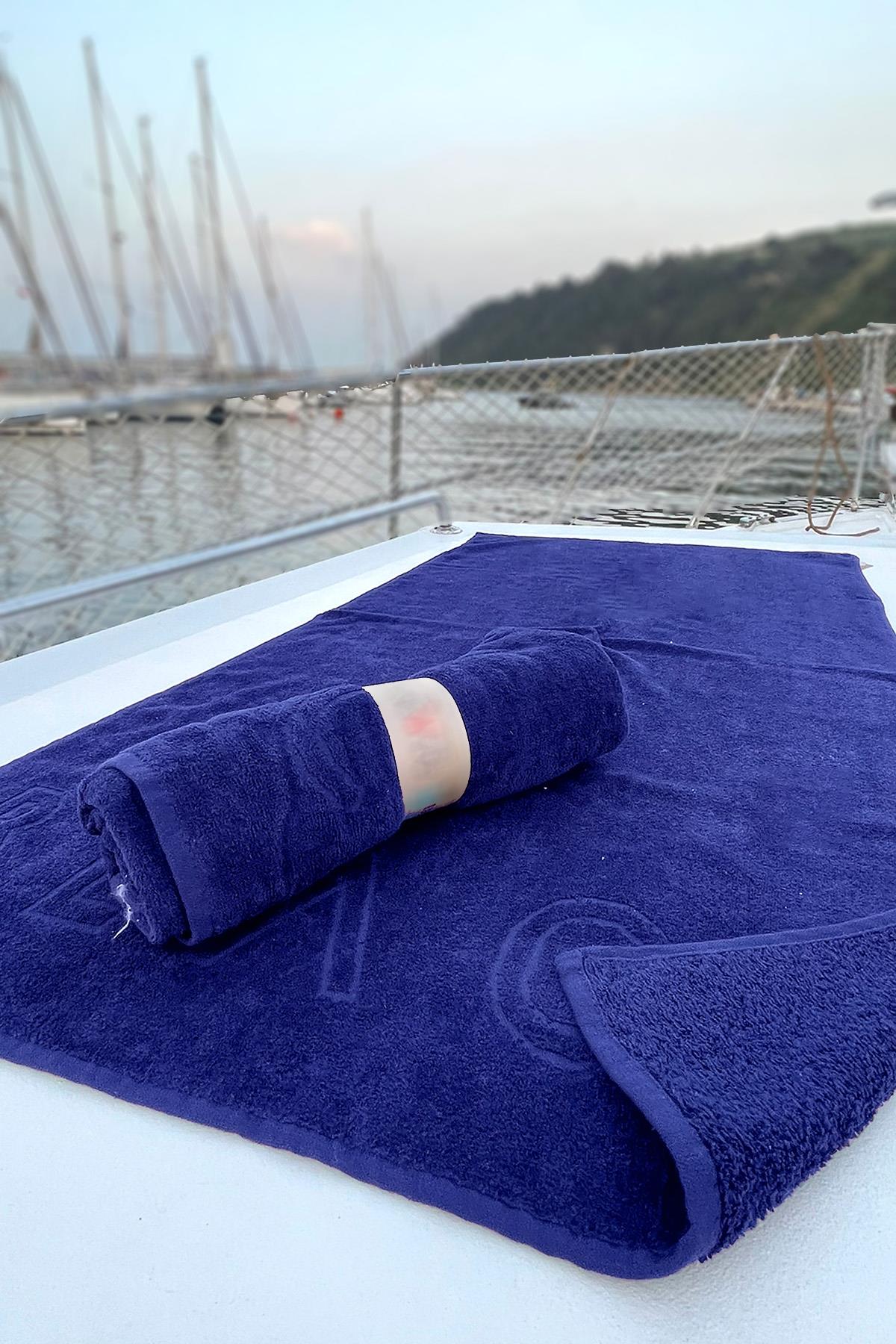 Beach Pamuk Plaj Havlusu 01 İndigo