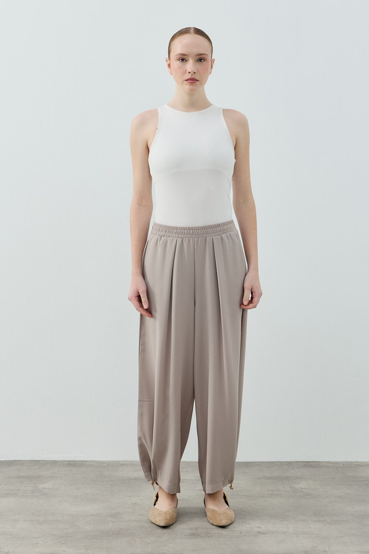 Beli Latikli Spor Krep Pantolon 1628 Vizon