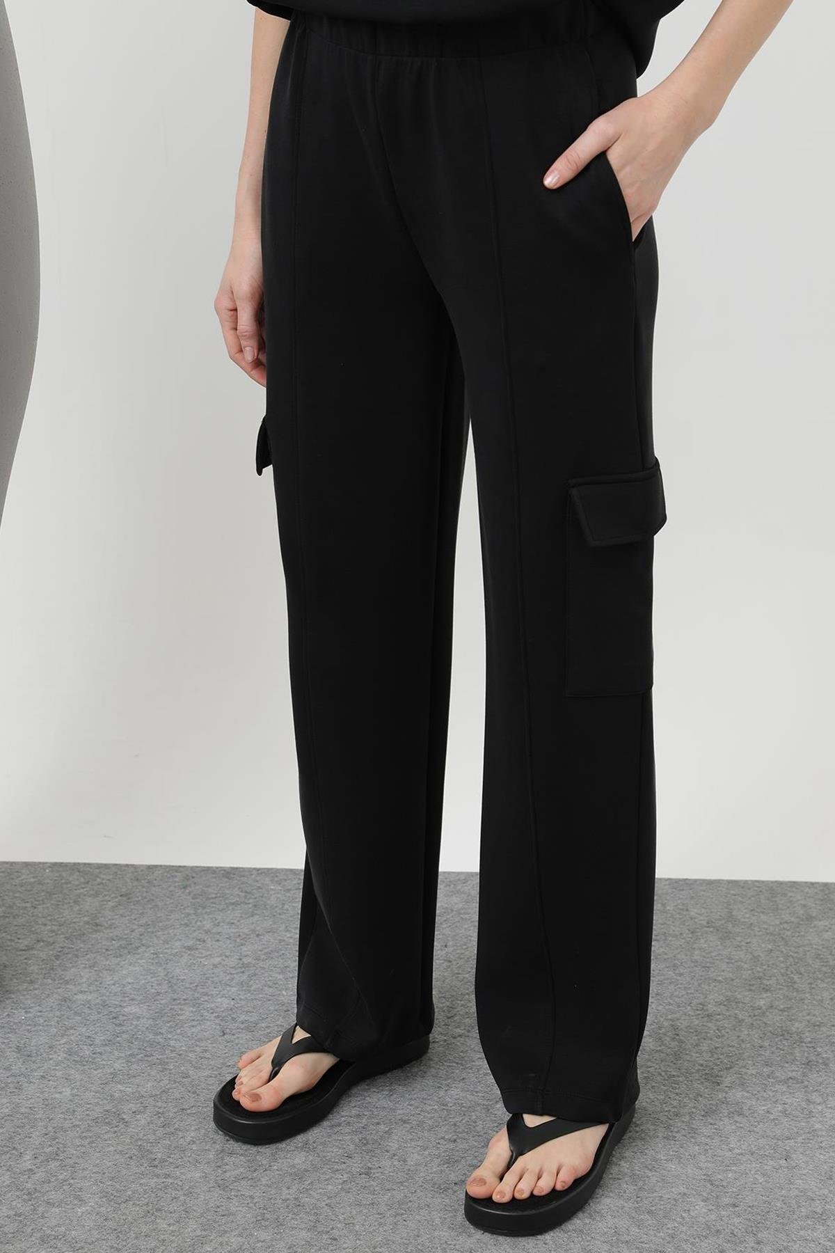 Bol Paça Kargo Cepli Bol Paça Pantolon 32156 Siyah