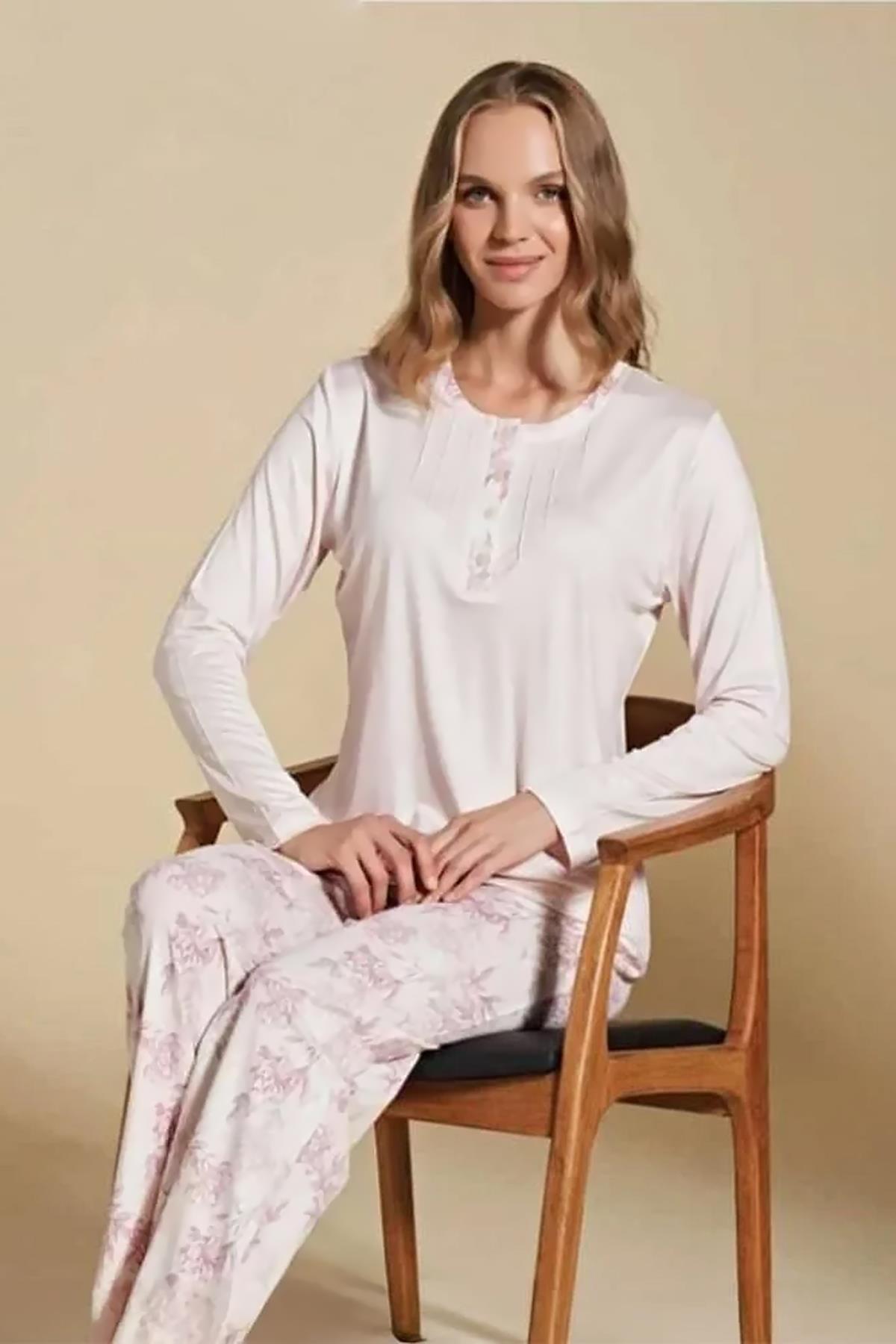 Büyük Beden Kadın Pijama Takımı 1467 Pudra
