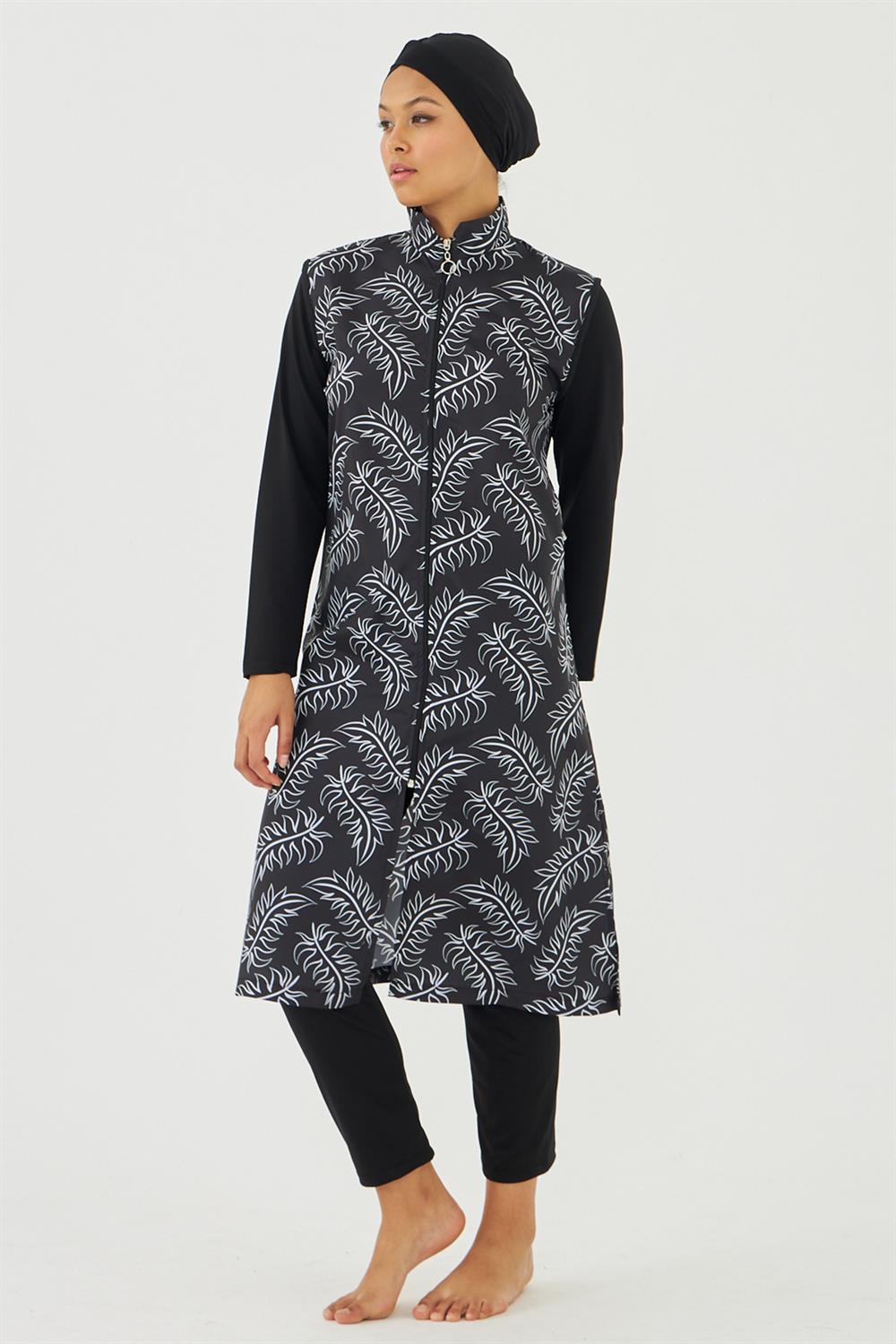 Büyük Beden Tam Kapalı Tesettür Mayo Deniz Mayosu TD703-13