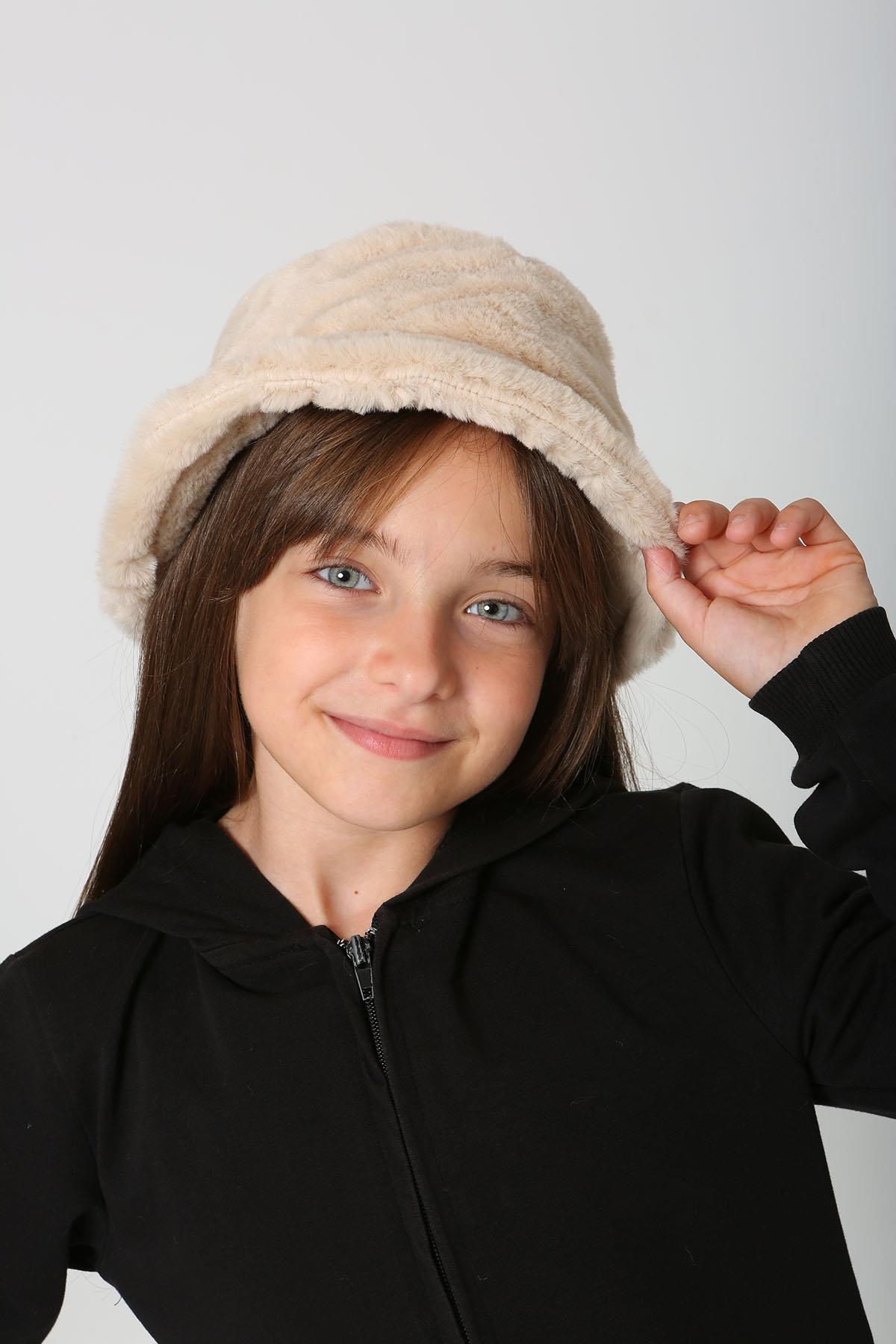 Çocuk Peluş Bucket Şapka RKŞ-Ç-01-BEJ