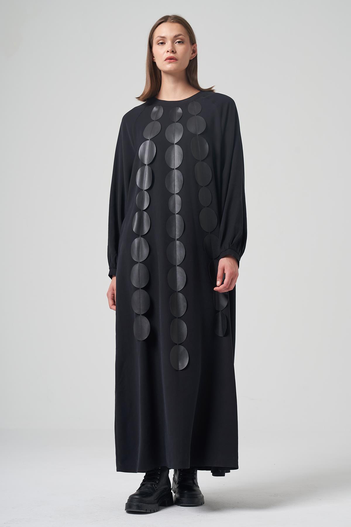 Cookie Uzun Elbise 6705 Siyah