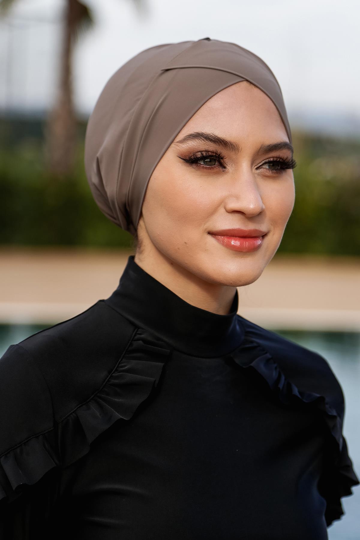 Deniz Havuz Çapraz Bone 1002 Vizon