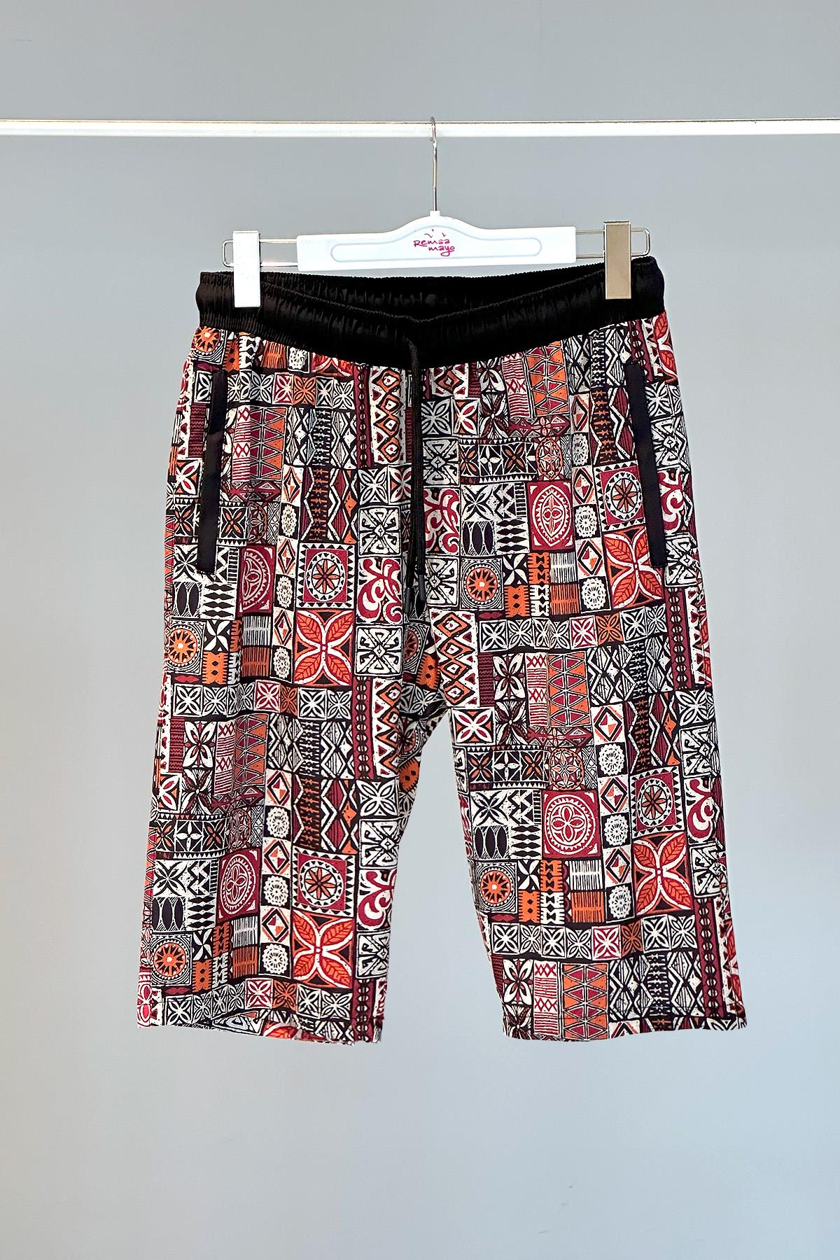 Desenli Erkek Şort Kapri Mayo RKS-05 Remsa Mayo