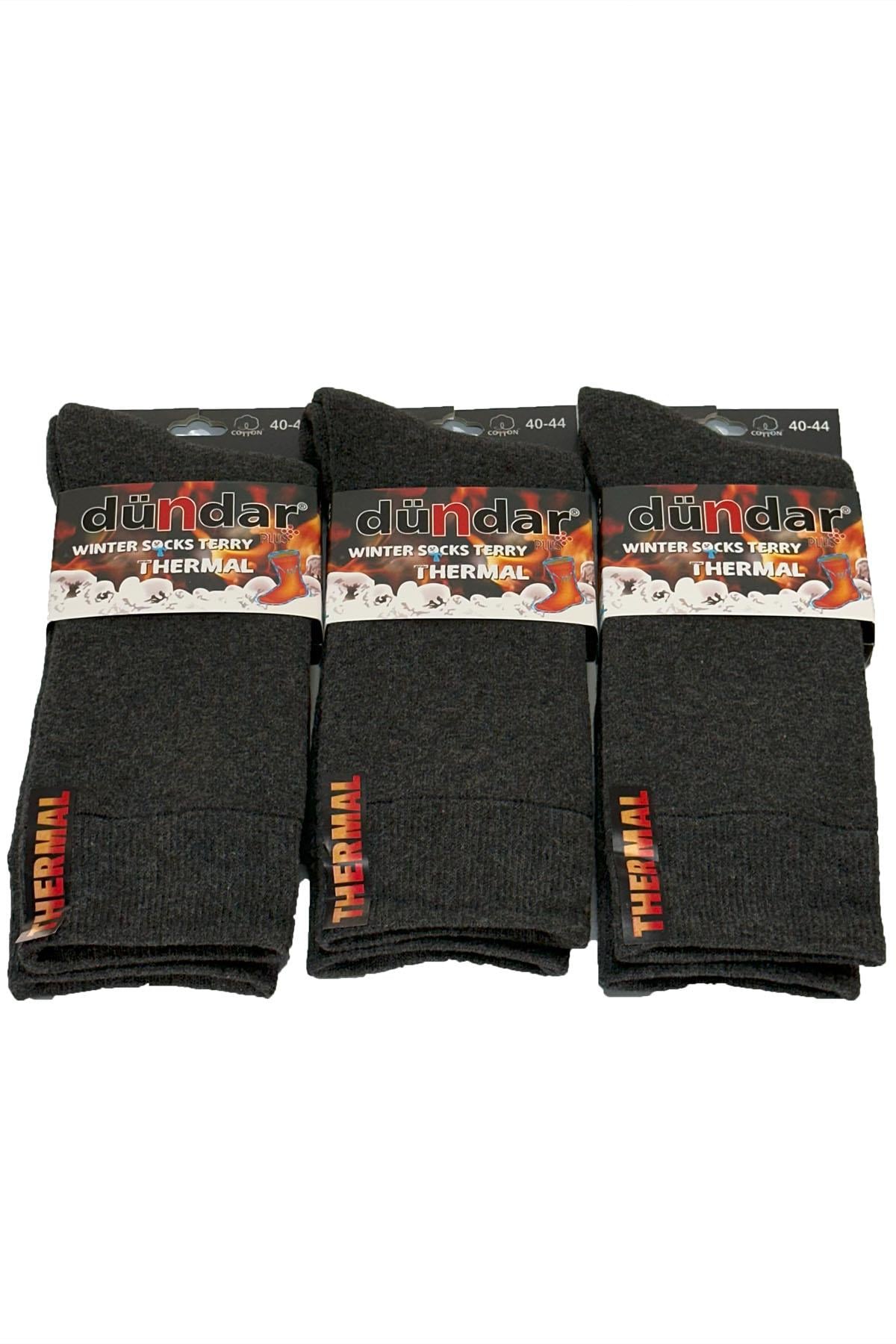 Erkek 40-44 Kışlık Termal Çorap 3'lü Paket DNDR-03 Füme