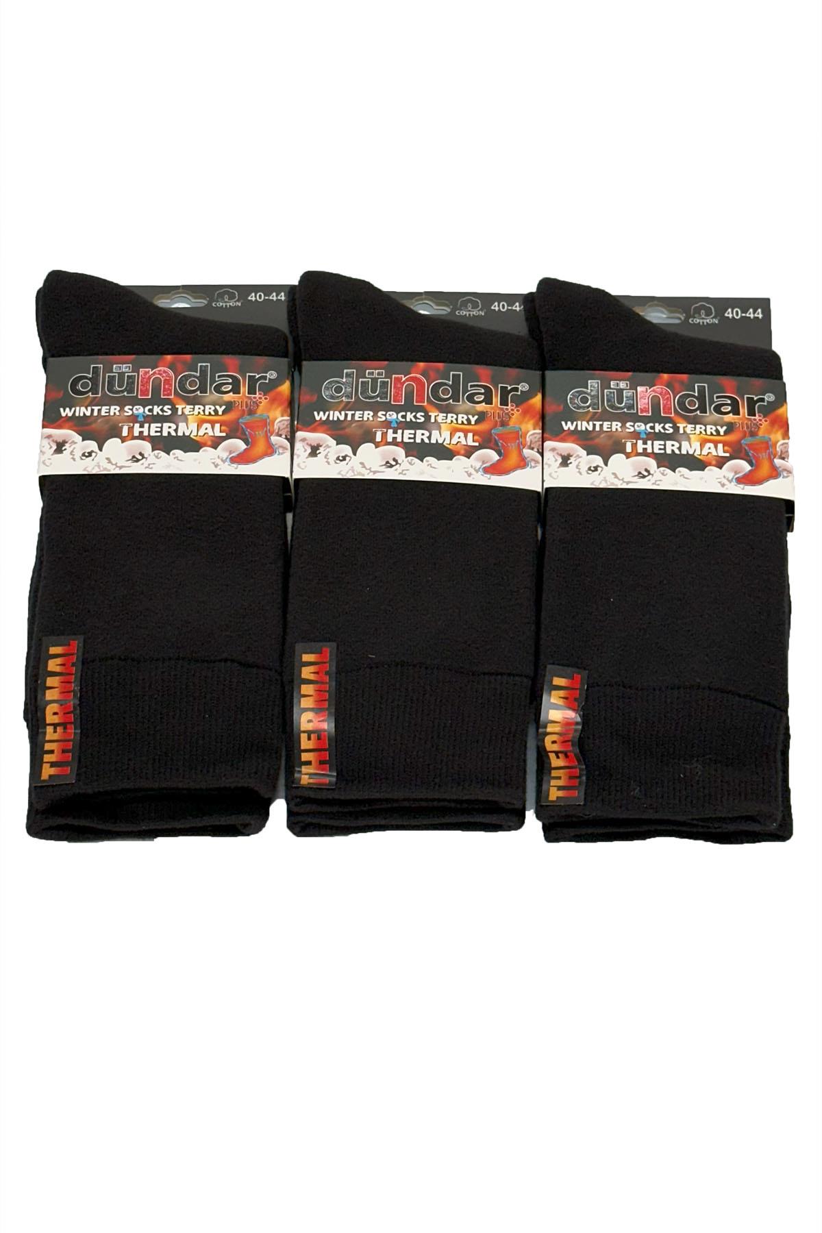 Erkek 40-44 Kışlık Termal Çorap 3'lü Paket DNDR-03 Siyah