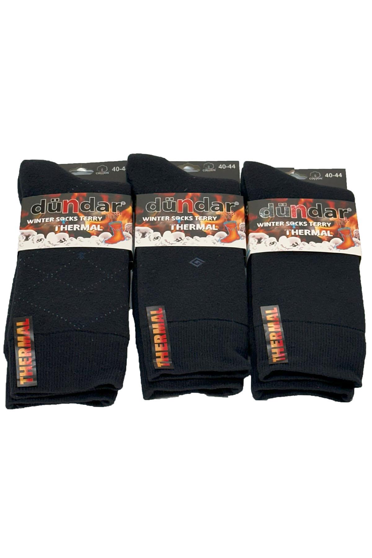 Erkek 40-44 Kışlık Termal Çorap 3'lü Paket DNDR-03 Lacivert